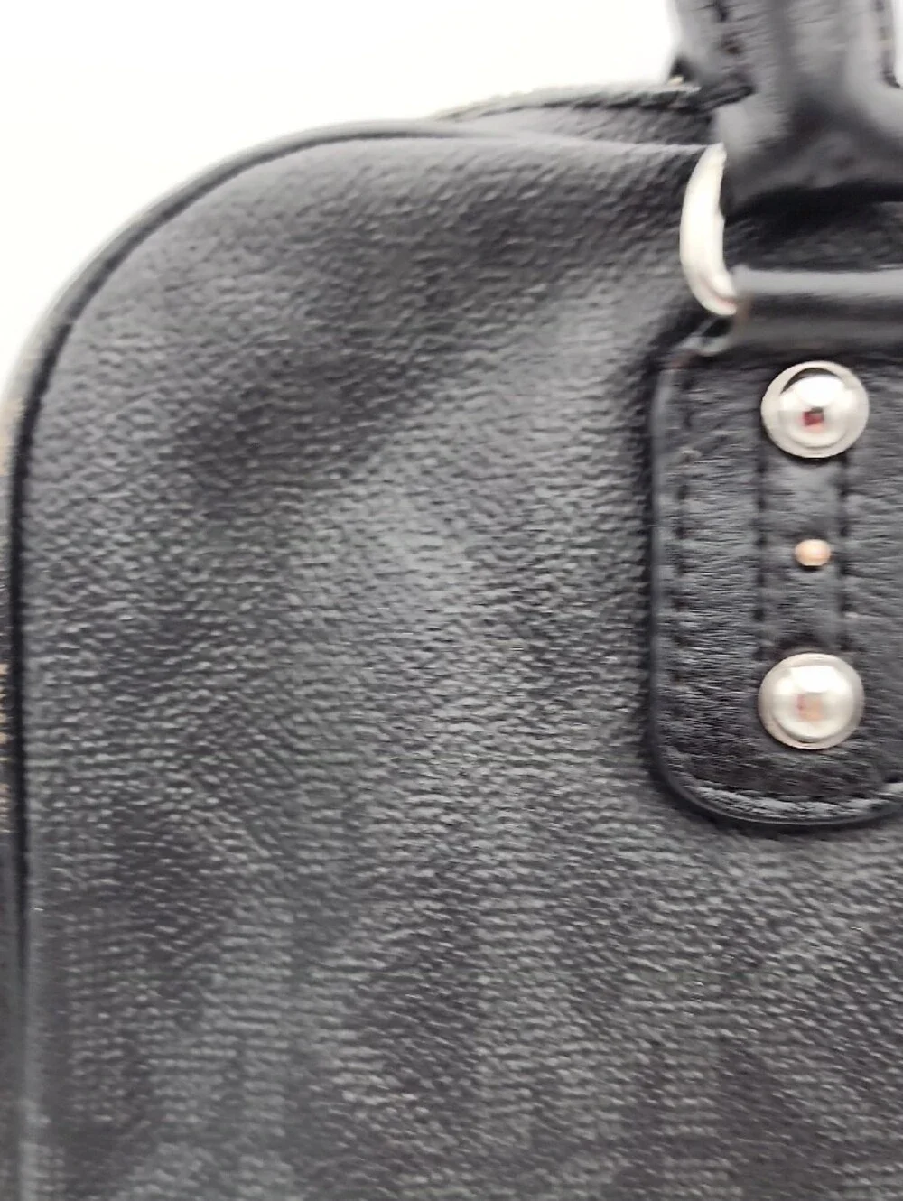 Michael Kors Black Pebbled Leather Satchel with Silver MK Charm